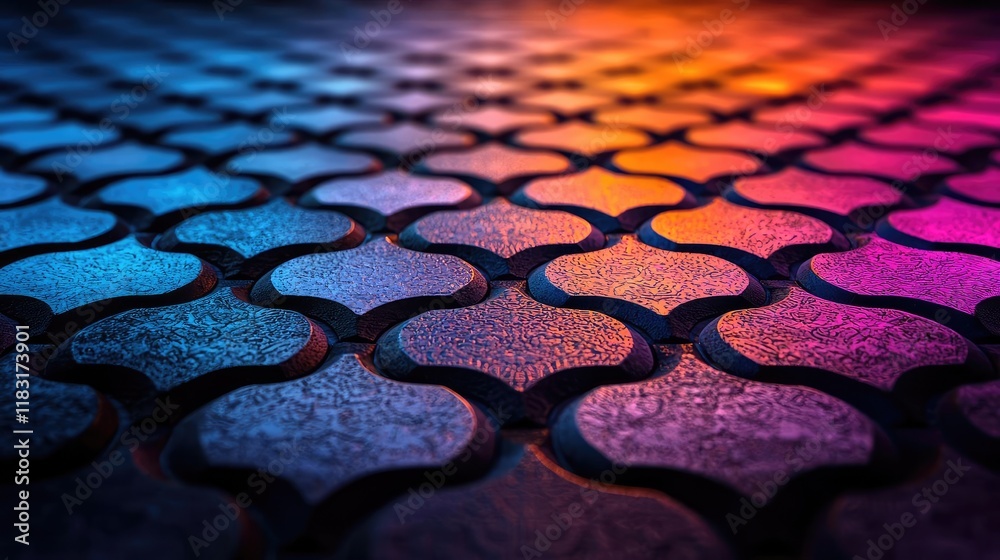 Fototapete Floor abstract background concept. Vibrant textured surface creating an artistic and colorful pattern with depth.