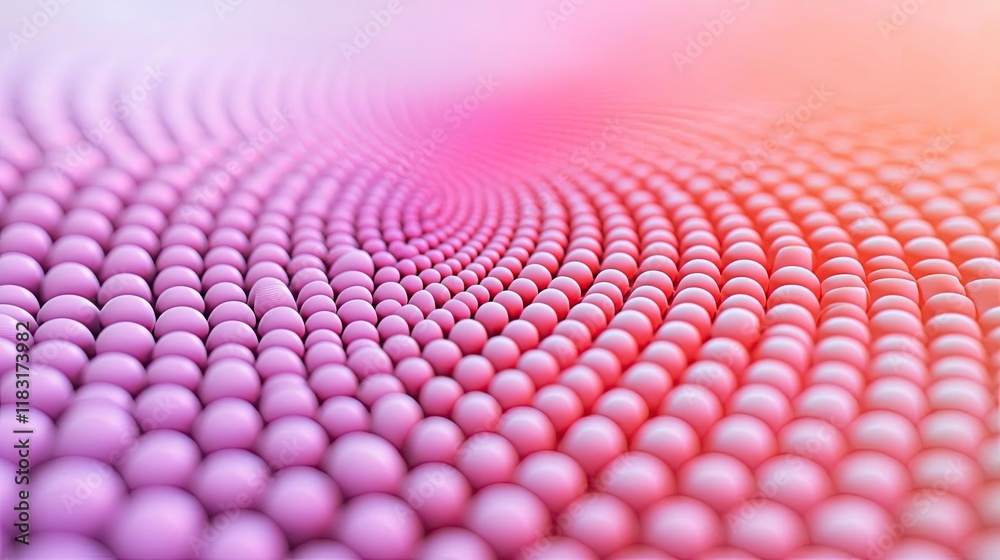 Poster Dots abstract background idea. Colorful abstract pattern of spheres creating a mesmerizing visual effect.