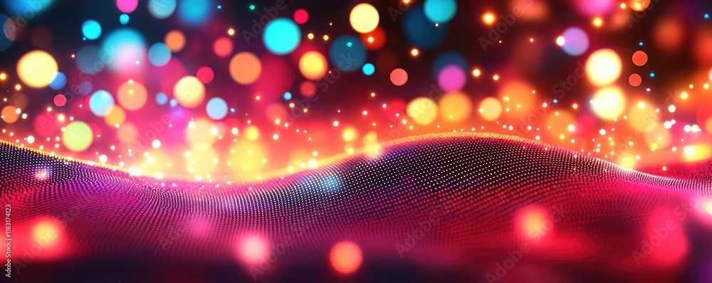 Poster Dots abstract background idea. Colorful abstract background with luminous bokeh effects and vibrant hues.
