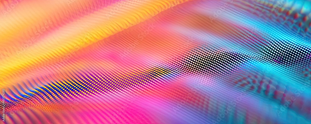 Aufkleber Dots abstract background idea. Vibrant abstract waves of colors creating a dynamic digital background.