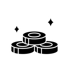 Coin icon in glyph style