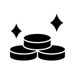 Coin icon in glyph style