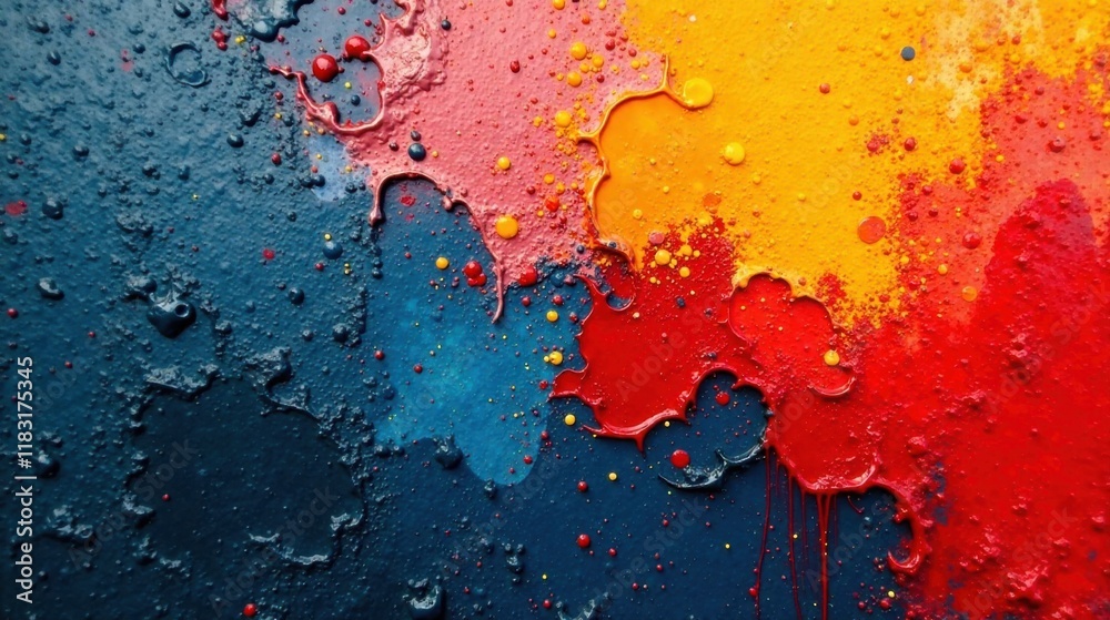 Aufkleber abstract colorful paint splashes a vibrant textured background