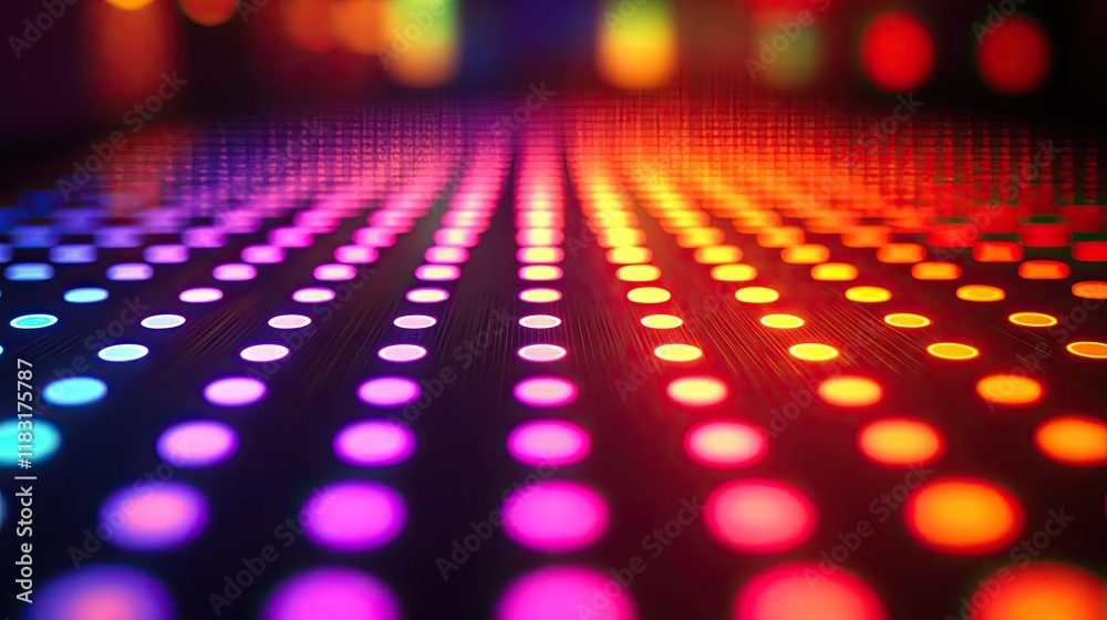 Aufkleber Dots abstract background idea. Vibrant colorful light dots create a dynamic abstract background perfect for designs.