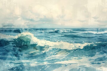 Ocean painting outdoors nature.