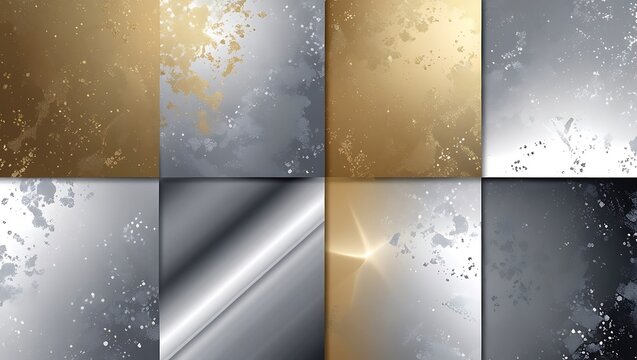 Abstract Gold and Silver Splatter Design Background