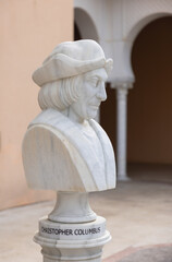 Cristoforo Colombo. Bust in white marble