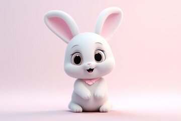 Cute baby rabbit background figurine cartoon mammal.