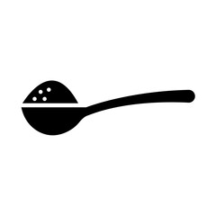 Salt in spoon icon in glyph style