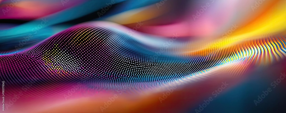 Aufkleber Dots abstract background idea. Vibrant abstract waves with colorful patterns and smooth gradients for creative designs.