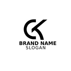 the letters cK. vector logo minimalist design