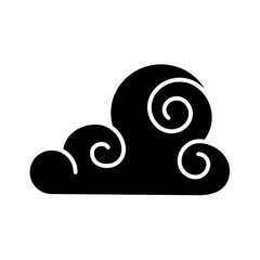 Abstract Cloud , Chinese Cloud , Curl cloud ,Decoration cloud icon in glyph style