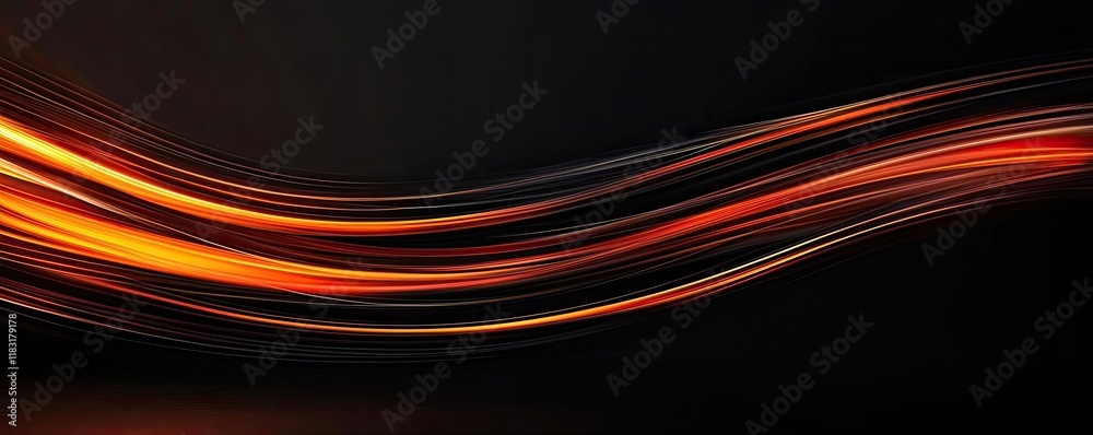 Poster Fire abstract background concept. Abstract flowing lines in orange and black create a dynamic visual background.