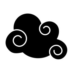 Abstract Cloud , Chinese Cloud , Curl cloud ,Decoration cloud icon in glyph style
