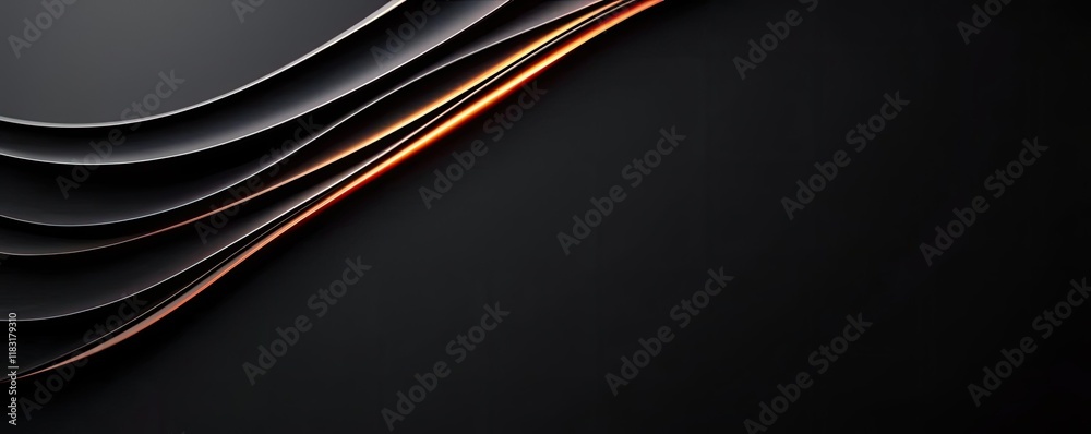 Poster Fire abstract background concept. Elegant abstract background with layered curves and subtle glowing accents.
