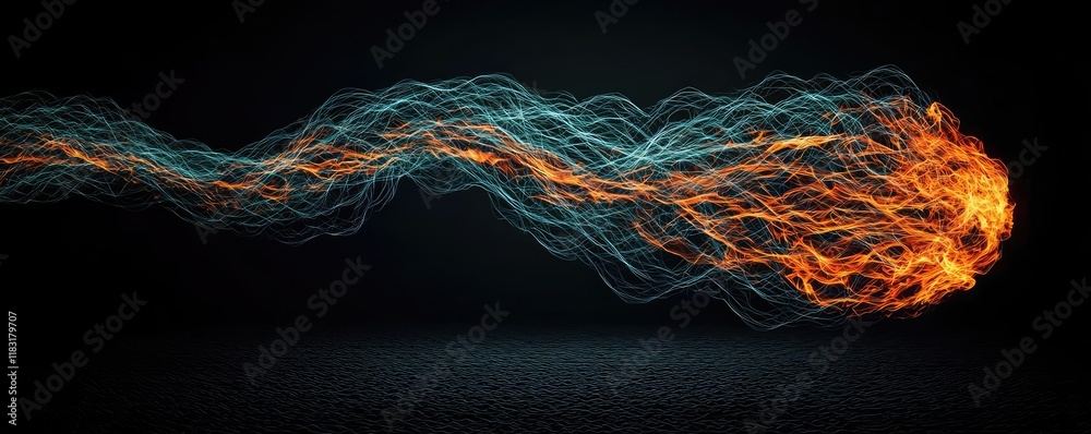 Aufkleber Fire abstract background concept. Abstract motion graphic with vibrant light trails in flowing patterns and vivid colors.