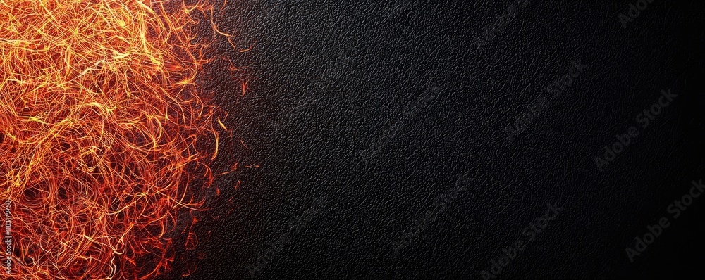 Poster Fire abstract background concept. Abstract background with vibrant orange and black texture creating visual contrast.
