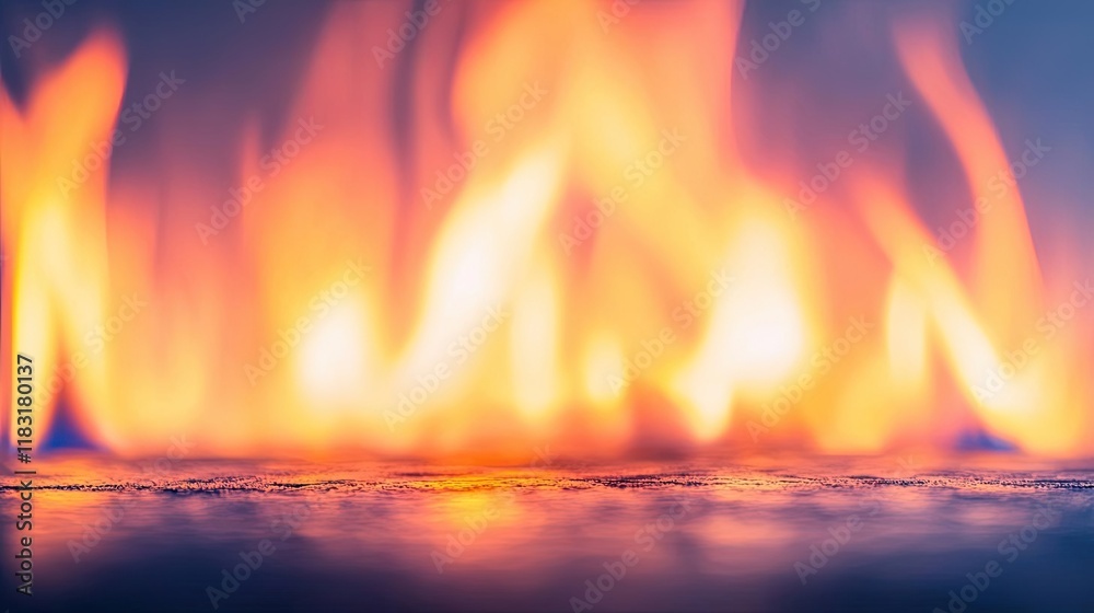 Poster Fire abstract background concept. Vibrant flames dancing gracefully, creating a mesmerizing and dynamic visual display.