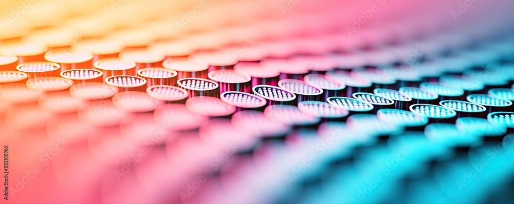 Aufkleber Dots abstract background idea. Abstract colorful pattern of circular components in a wave formation, symbolizing technology.