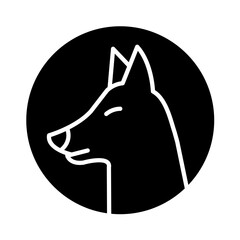 Dog icon in glyph style
