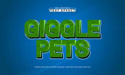 giggle pets editable text effect with a animal and kids text style