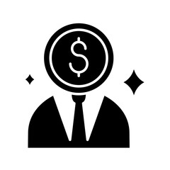 Investment concept icon in glyph style