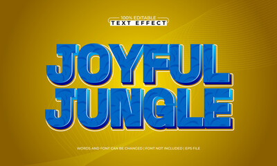 joyful jungle editable text effect with a animal and kids text style