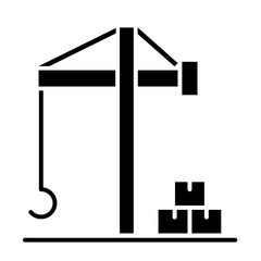 Crane icon in glyph style