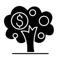 Investment icon in glyph style