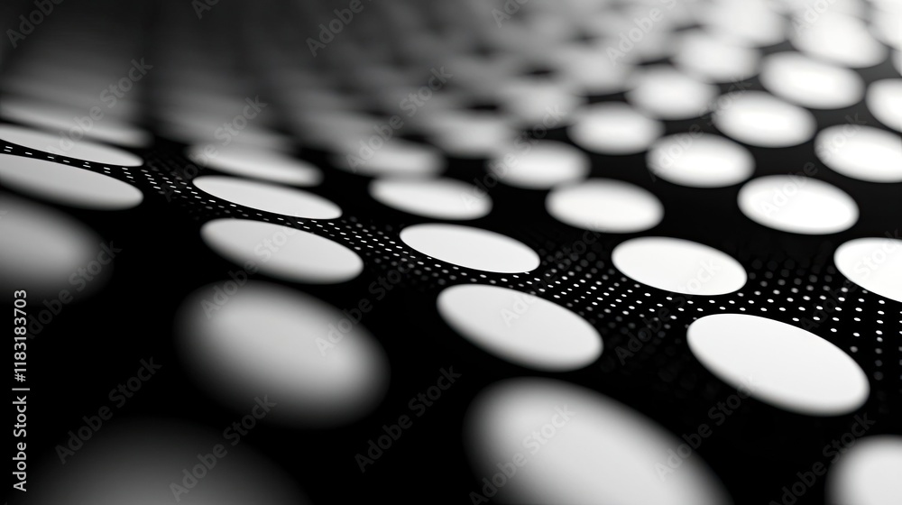 Aufkleber Dots abstract background idea. Modern black and white abstract pattern with circular shapes creating a dynamic visual.