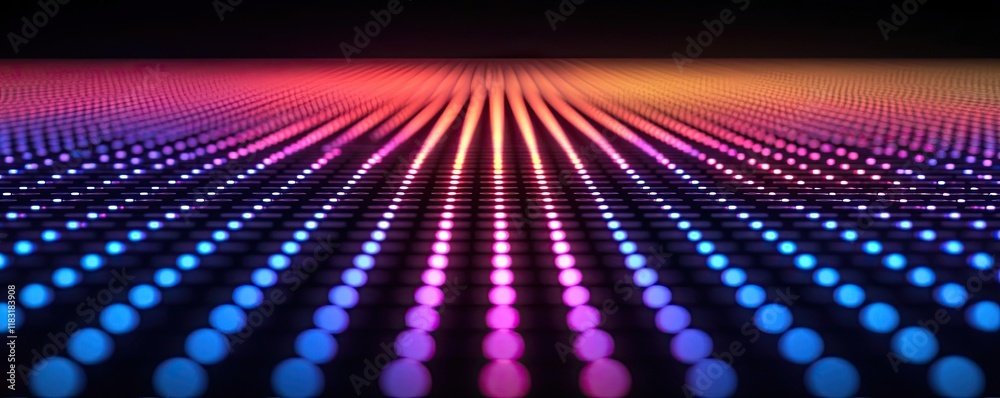 Aufkleber dots abstract background idea. organized repetition of tiny glowing dots, creating a futuristic digi