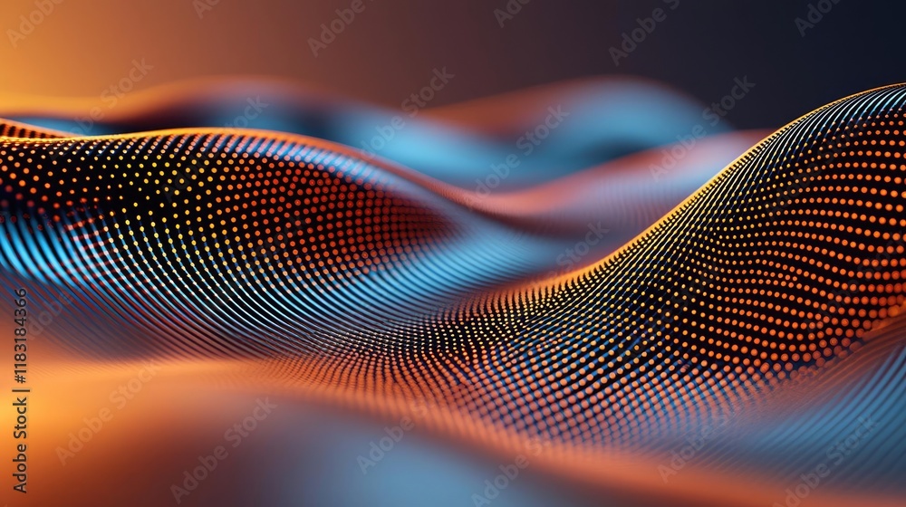 Poster Dots abstract background idea. Vibrant abstract waves showcasing dynamic patterns and colors in digital design.
