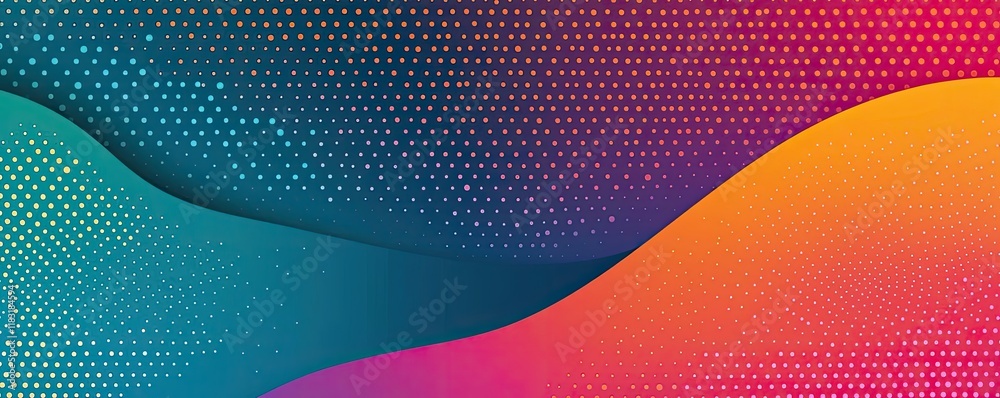 Aufkleber Dots abstract background idea. A vibrant abstract pattern with colorful waves and dot gradients for design projects.