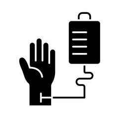 Blood donation icon in glyph style