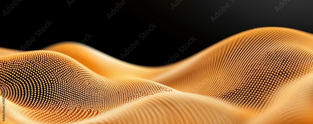 Poster Dots abstract background idea. Abstract golden waves create a mesmerizing visual experience with depth and movement.