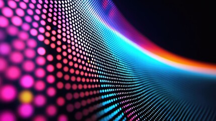 Fototapeta premium Dots abstract background idea. Dynamic colorful wave of dots creating a vibrant digital abstract design.