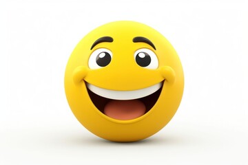 Fototapeta premium Emoticon cartoon face white background.