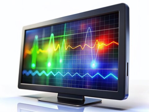 Medical Stock Photo: Clear Normal Capnography Waveform on White
