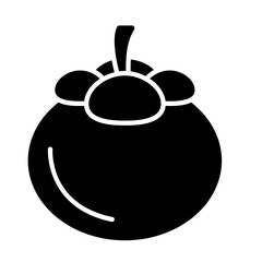 Mangosteen icon in glyph style