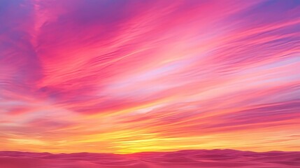 Obraz premium Vibrant Pink Desert Sunset Hues Over Sand Dunes