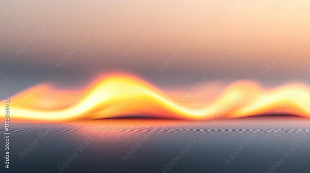 Poster fire abstract background concept. a tranquil sunset scene with gentle waves and soft, warm colors re