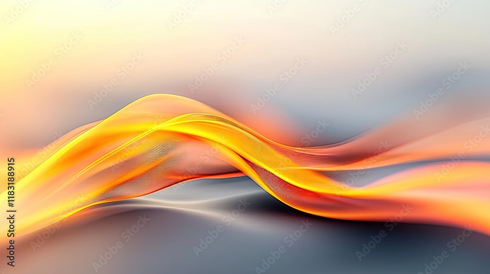 Aufkleber Fire abstract background concept. Abstract waves of orange and yellow swirling in a fluid motion, creating a soft gradient.