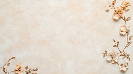 Elegant vintage paper texture with dried flowers, perfect for invitations