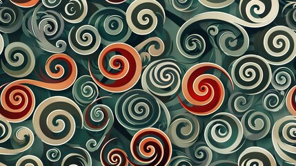 Fototapeta premium spiral pattern seamless wallpaper