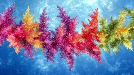 Vibrant Rainbow Coral Reef Fantasy Art