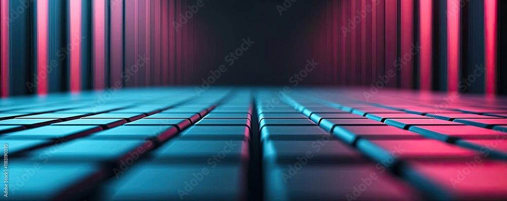 Poster floor abstract background concept. futuristic digital landscape with glowing geometric patterns and 