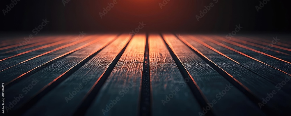 Poster floor abstract background concept. a detailed view of wooden floor planks illuminated by warm light 