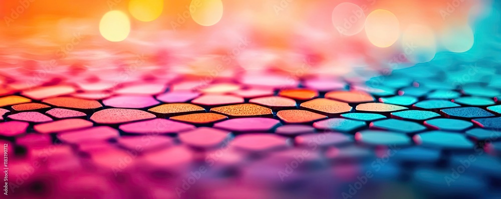 Poster Floor abstract background concept. An abstract colorful texture with vibrant hues and geometric patterns in a blurred layout.