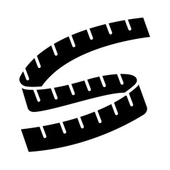 Measure tape icon in glyph style