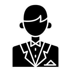 Groom icon in glyph style
